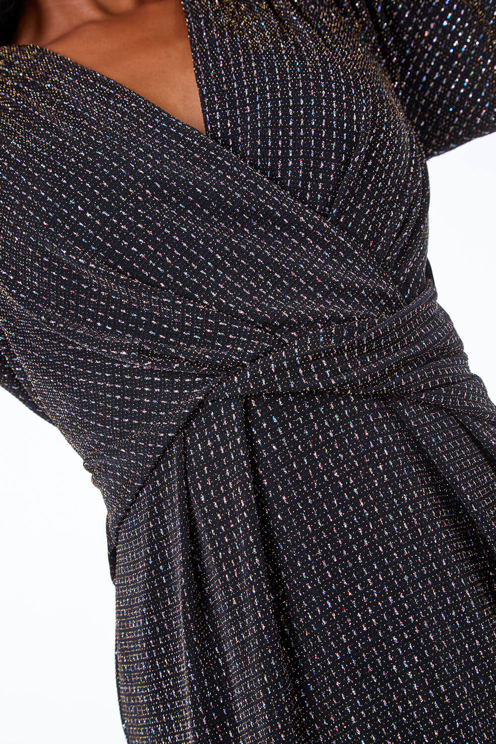 Black Petite Sparkle Stretch Mini Dress, Image 5 of 5