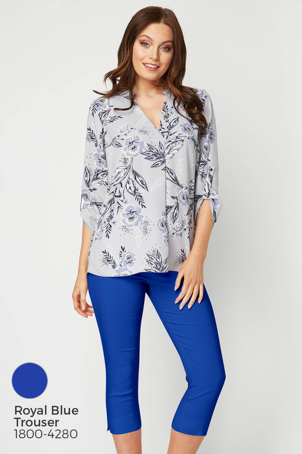 Light Blue  Floral Oversized Shirt , Image 7 of 7