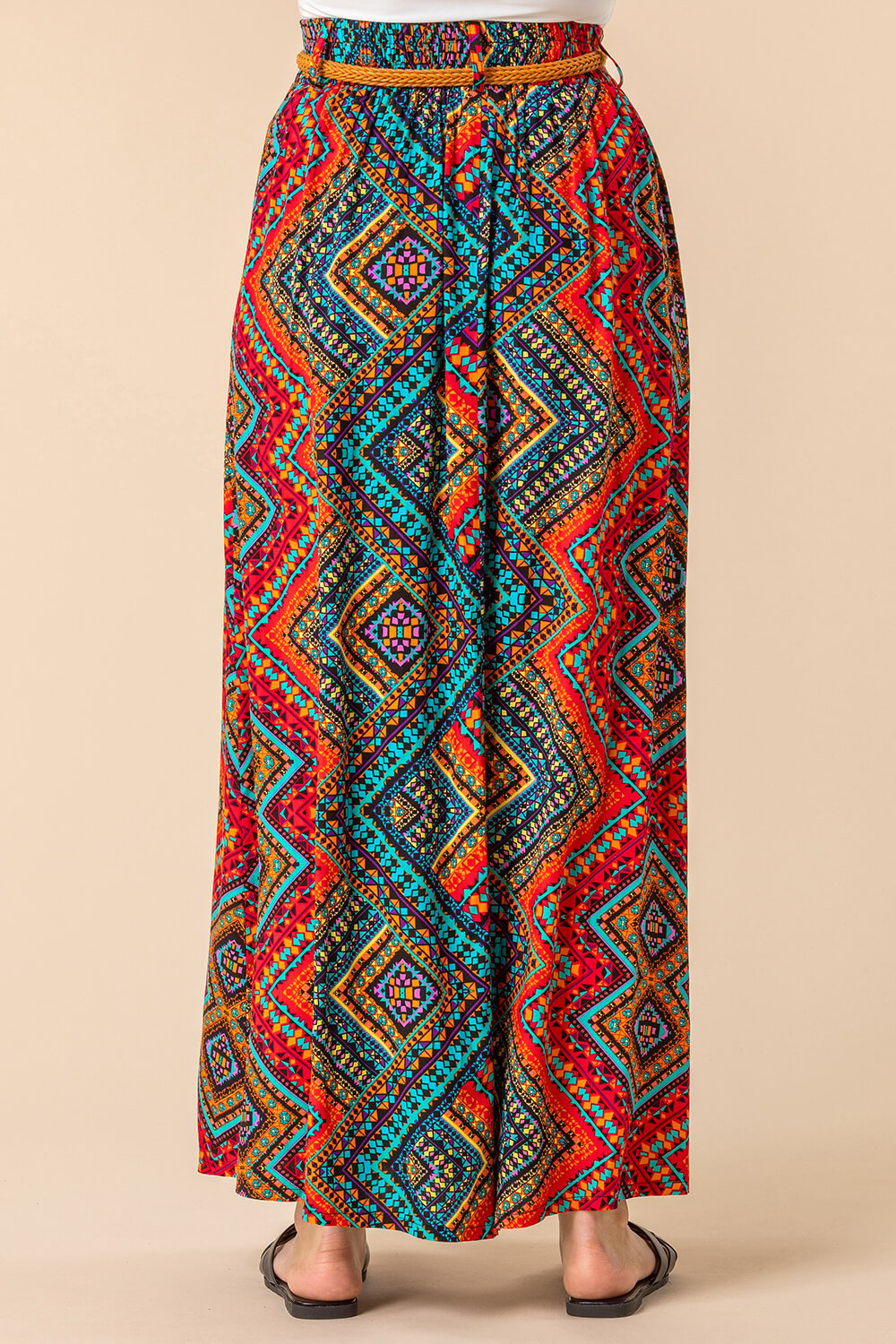 Multi  Aztec Print Maxi Skirt, Image 2 of 4