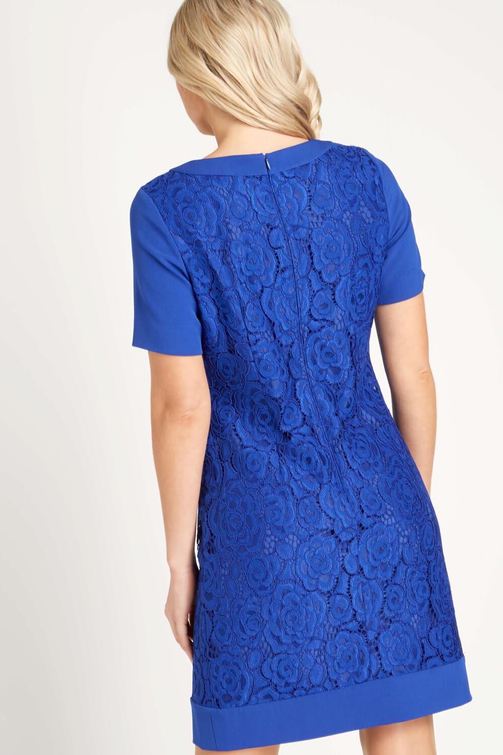 Royal Blue Lace Shift Dress, Image 3 of 5