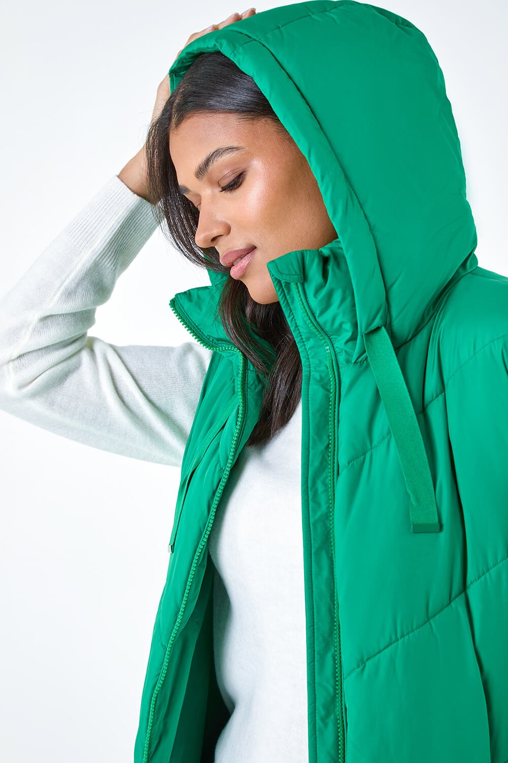 Green Quilted Hooded Gilet, Image 5 of 6