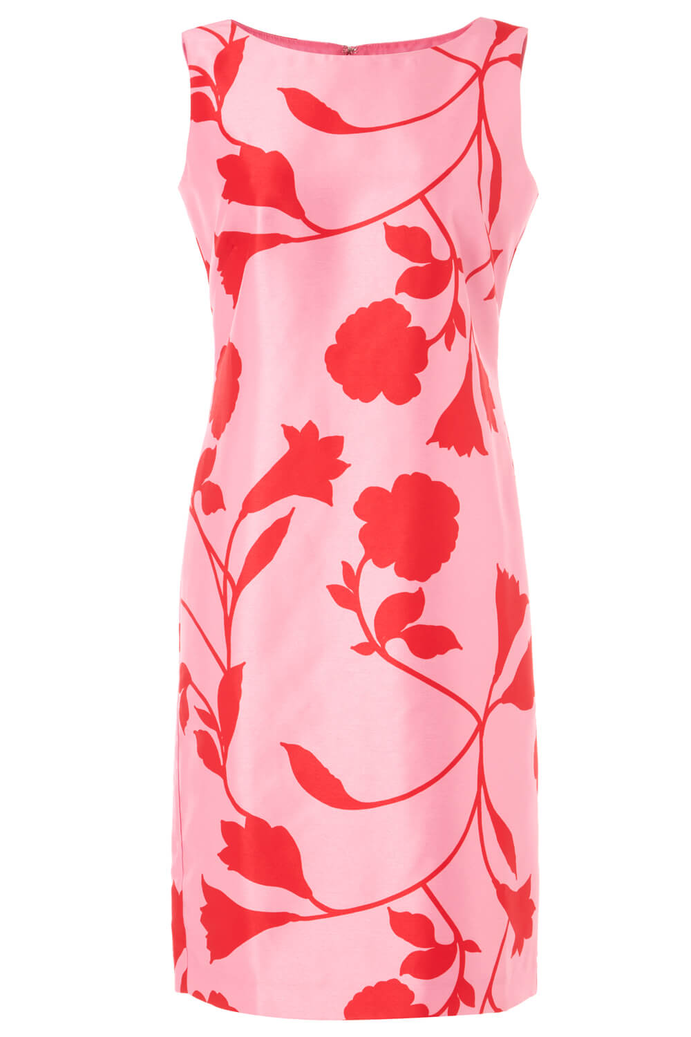 Fuchsia Floral Print Sleeveless Shift Dress, Image 5 of 5