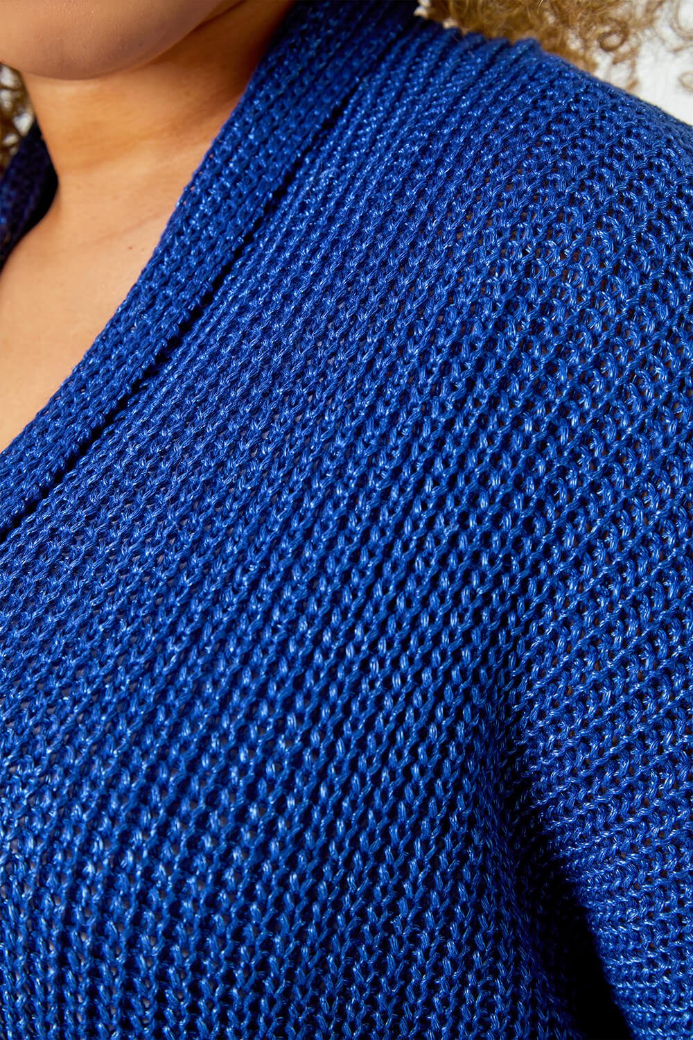 Denim Curve Relaxed Knit Soft Shrug, Image 5 of 5