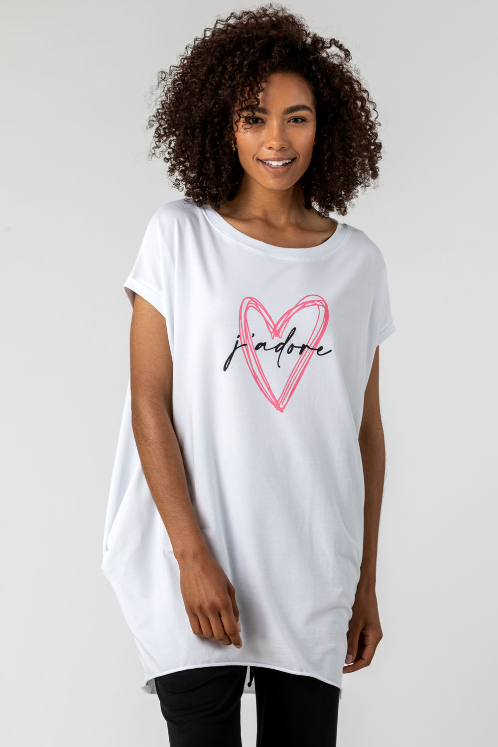 Ivory  Heart Print J'adore Jersey Top , Image 4 of 4