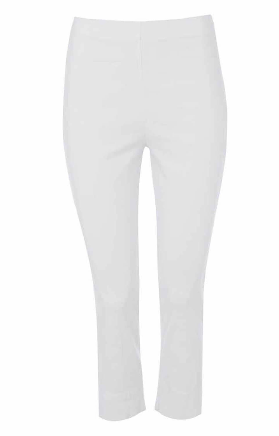 White Cropped Stretch Trouser, Image 3 of 3