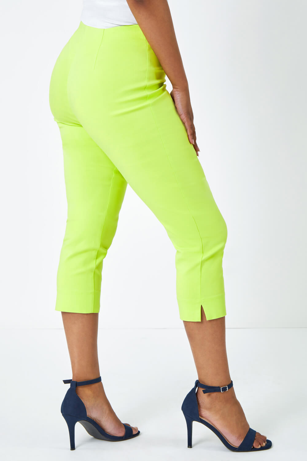 Lime Petite Cropped Stretch Trouser, Image 3 of 5
