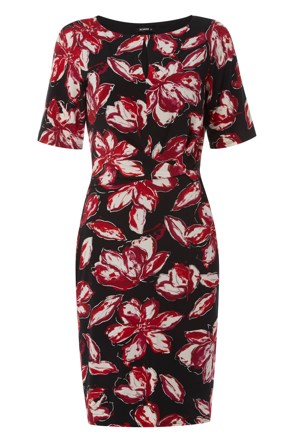Red Floral Print Dress, Image 4 of 4