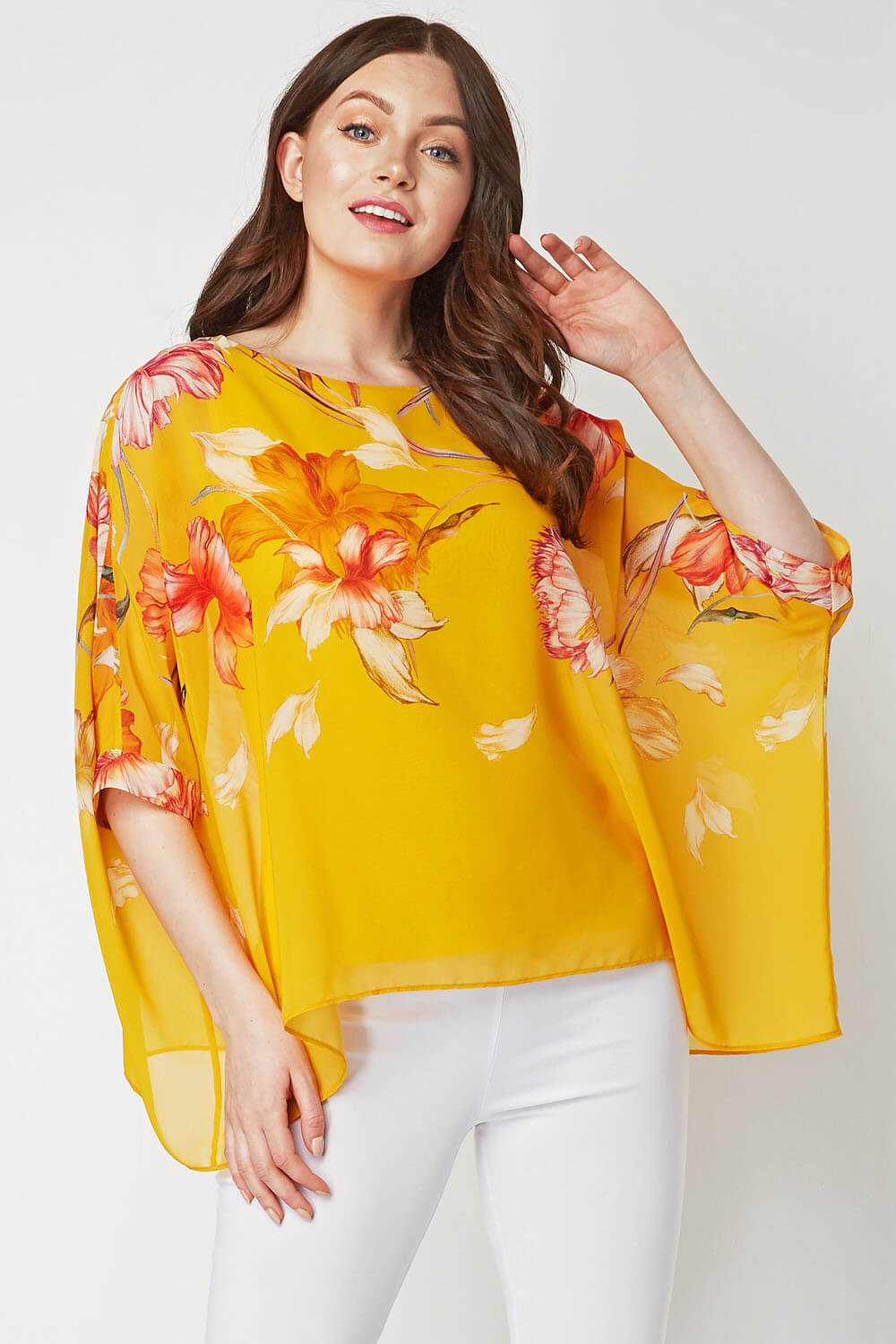 Floral Print Overlay Top