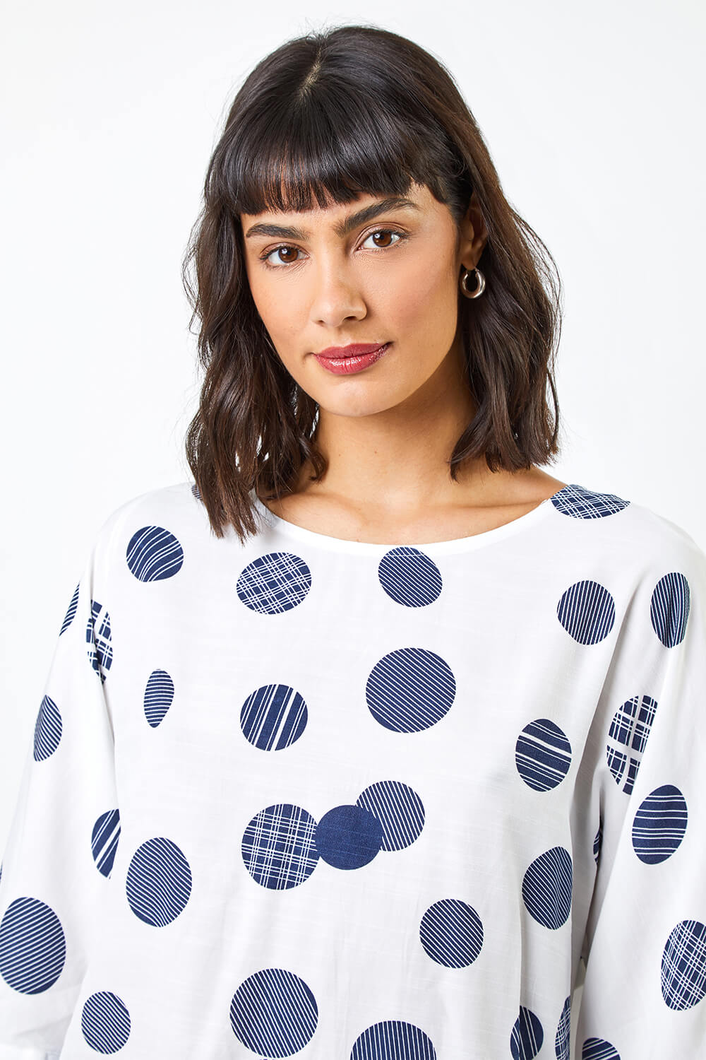 Ivory  Abstract Spot Print Top, Image 4 of 6