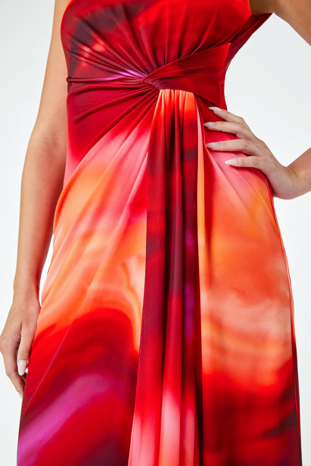 ORANGE LIMITED Tie Dye Drape Stretch Ruched Dress, Image 5 of 5