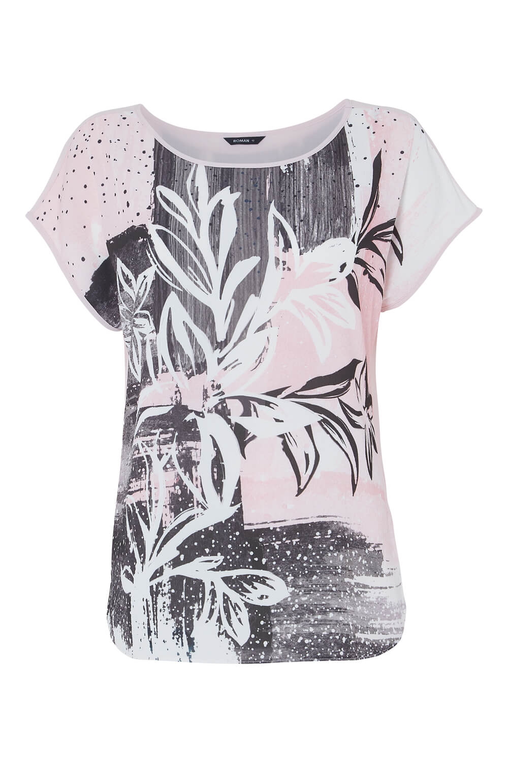 Light-Pink Abstract Floral Top, Image 4 of 4