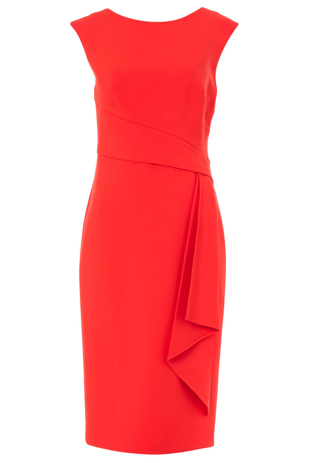 Red Ruched Waist Cocktail Dress, Image 5 of 5