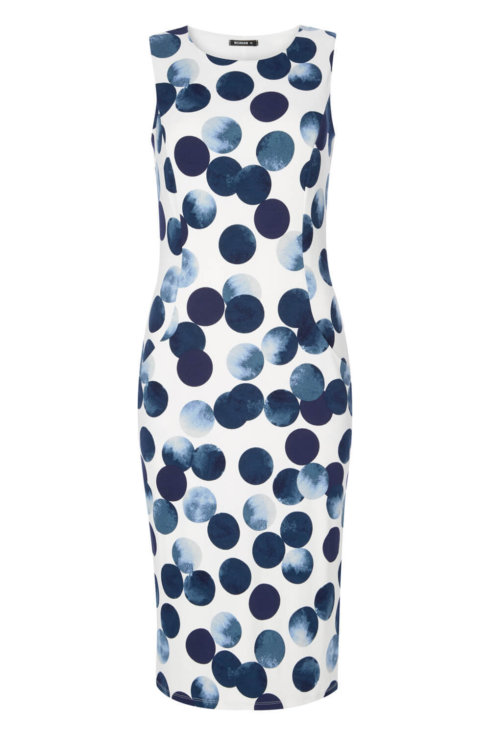 Ivory  Spot Print Dress With Pockets, Image 6 of 6