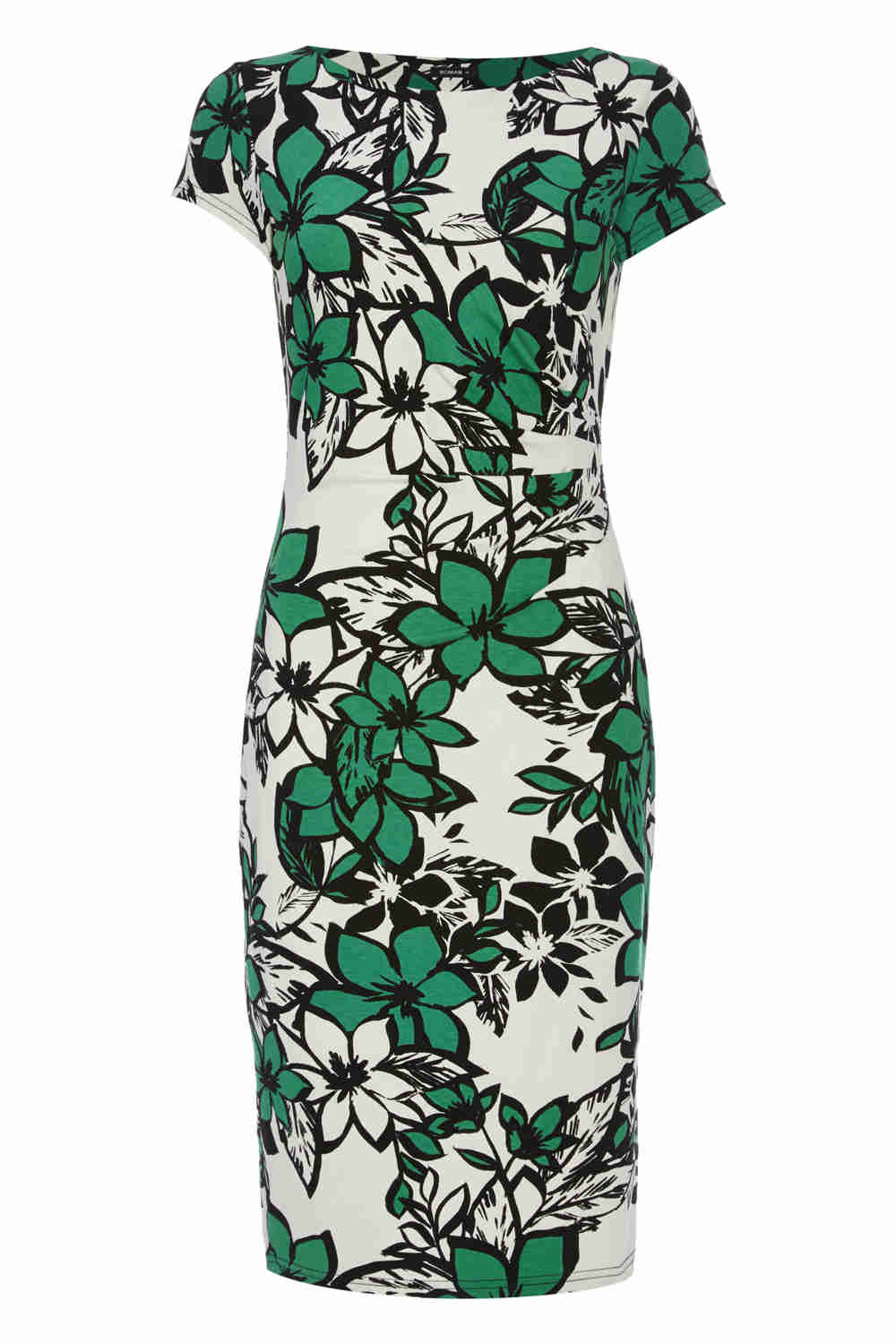 Jade Graphic Floral Print Jersey Dress , Image 4 of 5