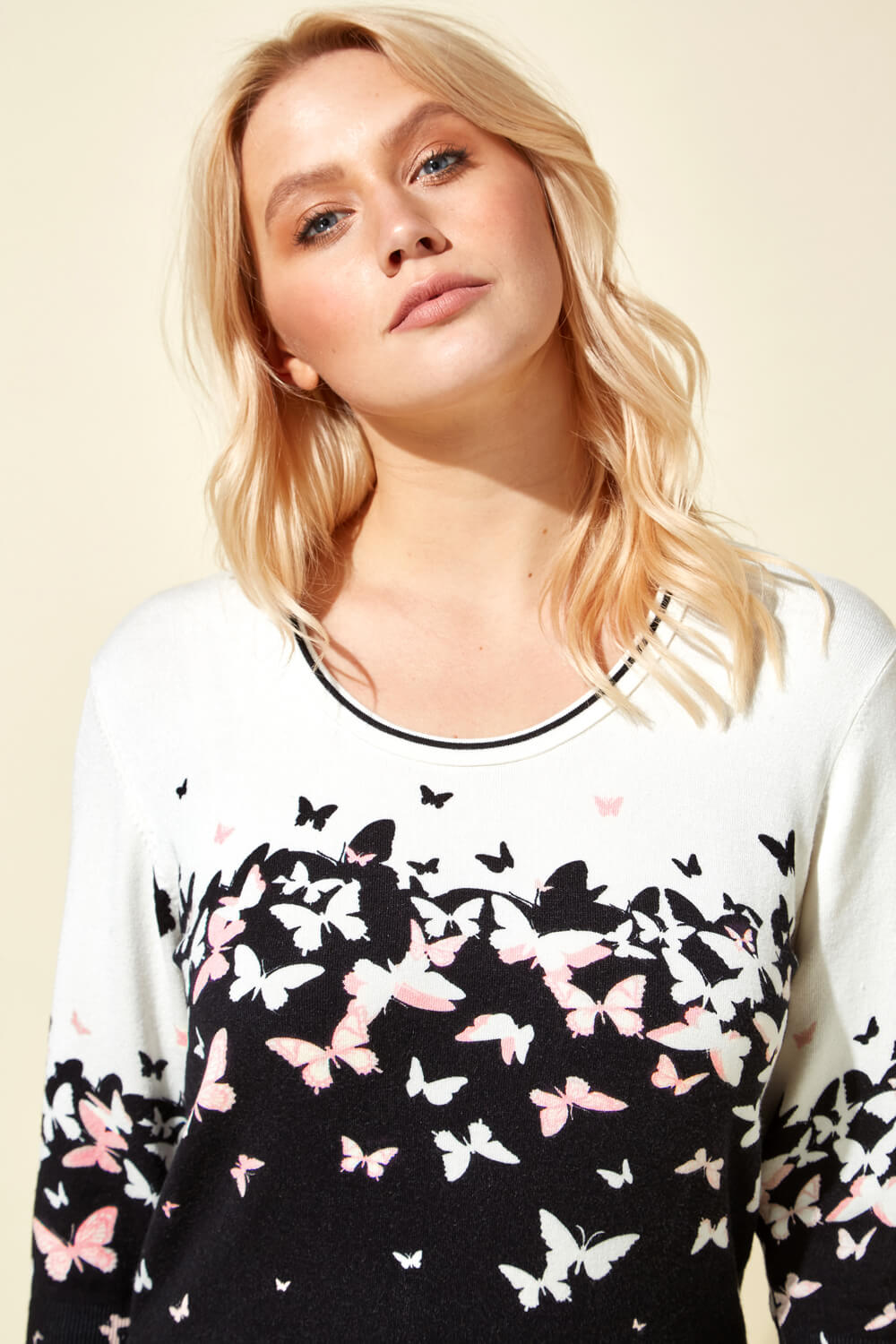 Ivory  Butterfly Print Jumper, Image 4 of 4