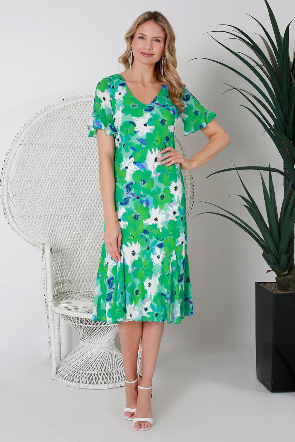 Mint Julianna Floral Print Godet Dress, Image 4 of 4