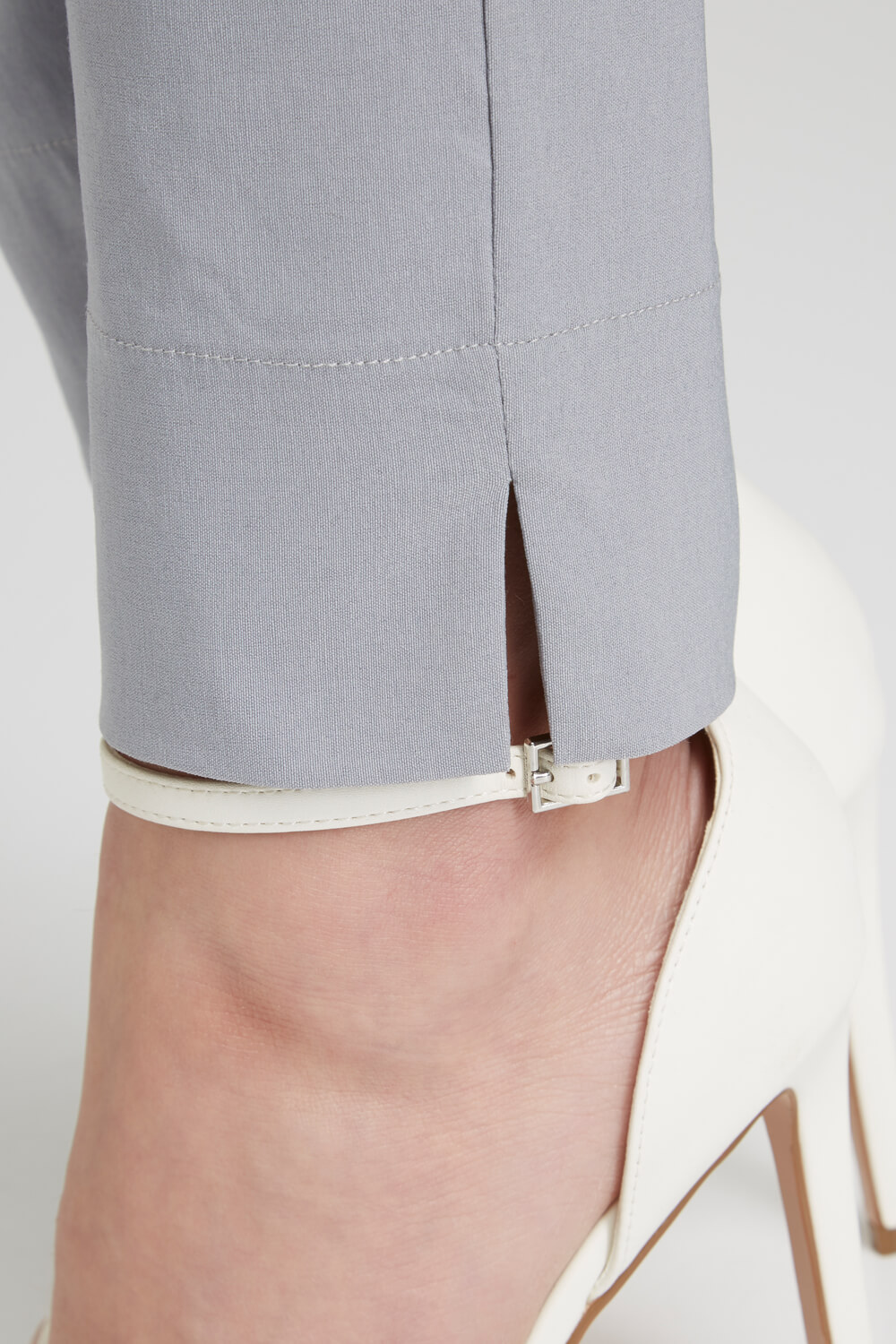 Light Grey Full Length Stretch Trouser, Image 2 of 5