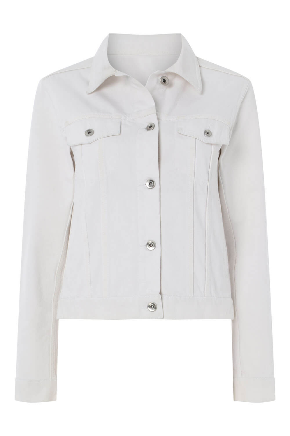 White Classic Cotton Denim Jacket | Roman UK