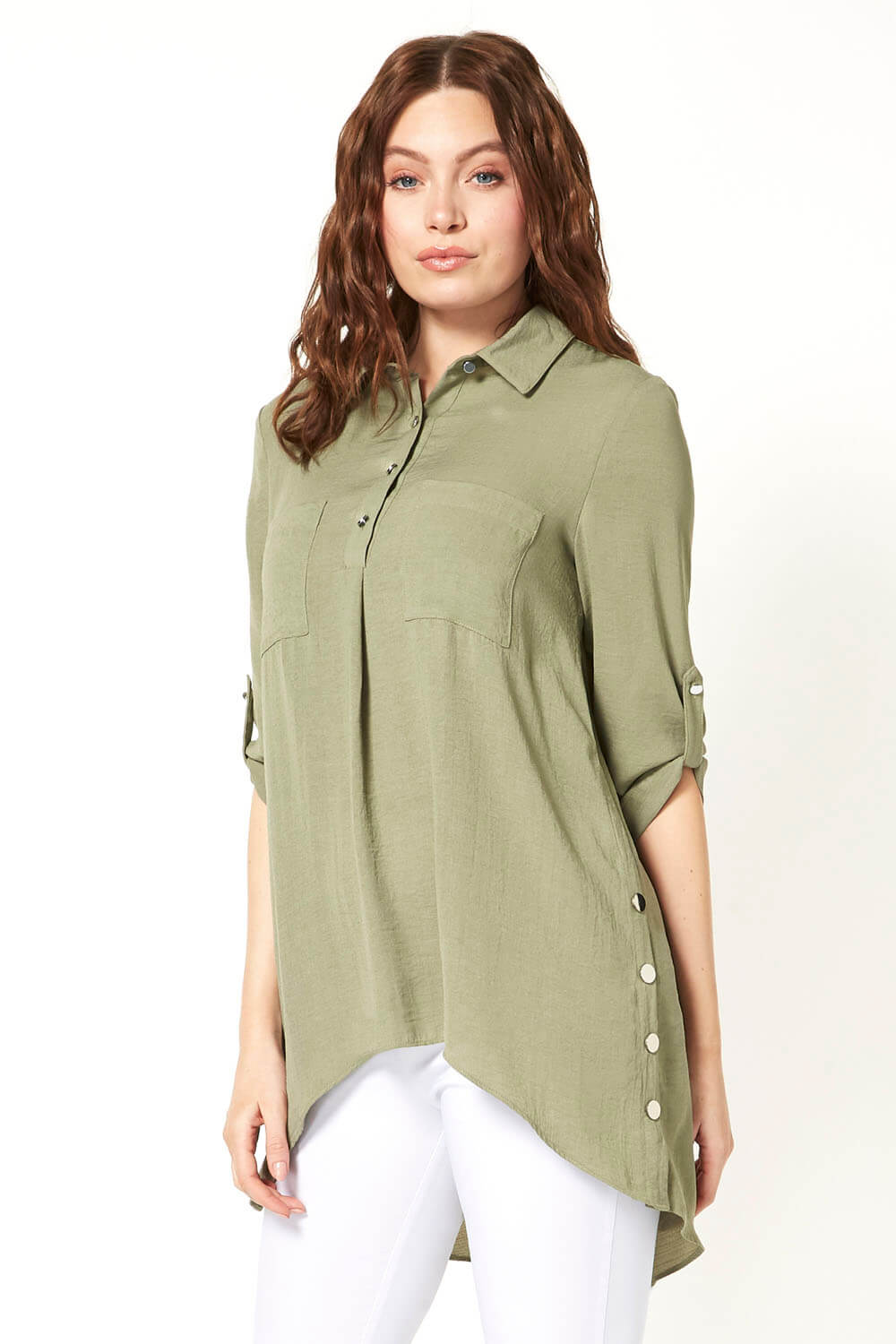 Button and Pocket Detail Shirt