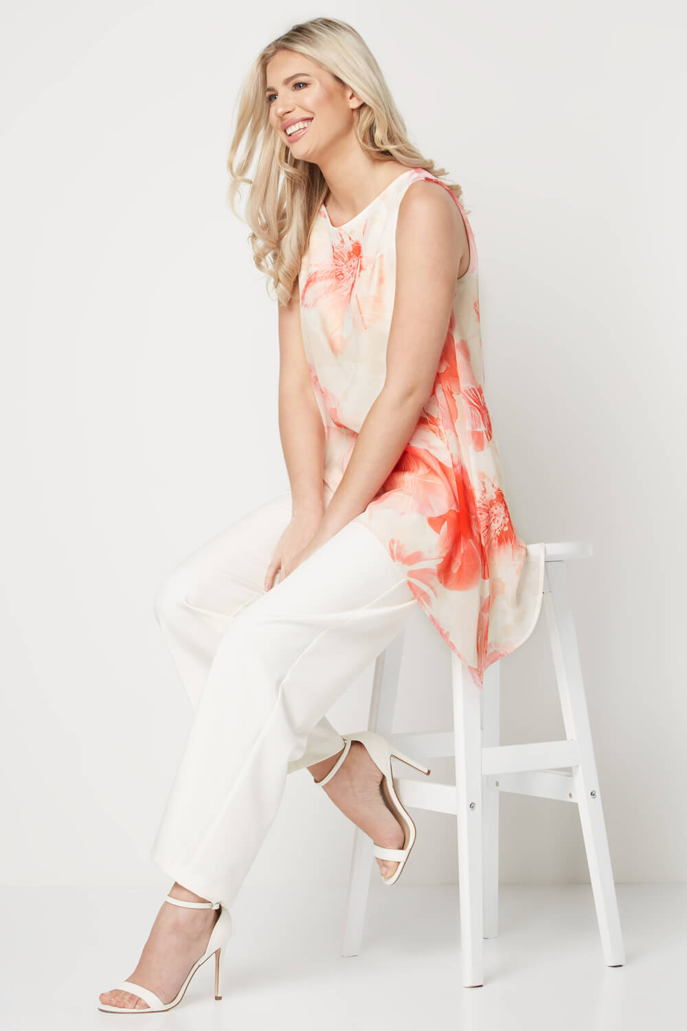 Floral Chiffon Overlay Jumpsuit