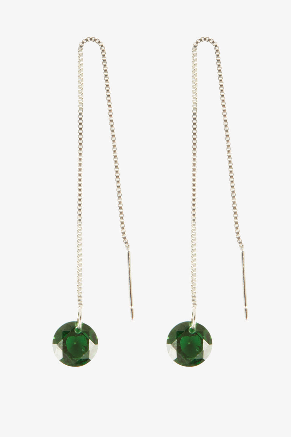 Green Diamante Drop Earrings, Image 2 of 3