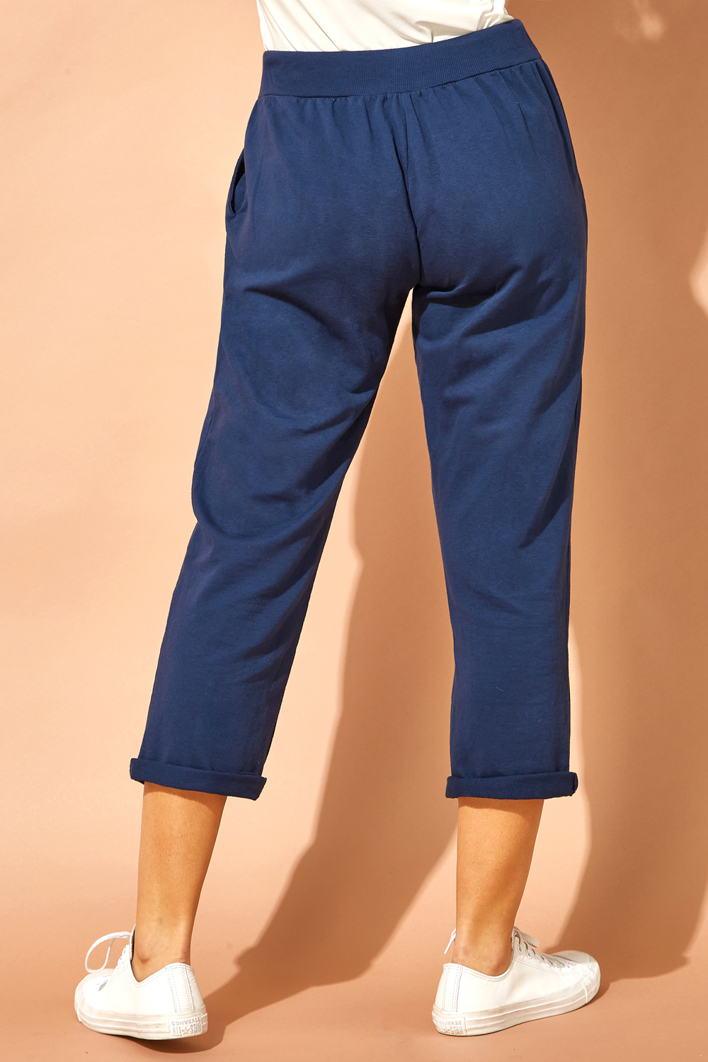Denim Plain Roll Cuff Lounge Pants, Image 2 of 4