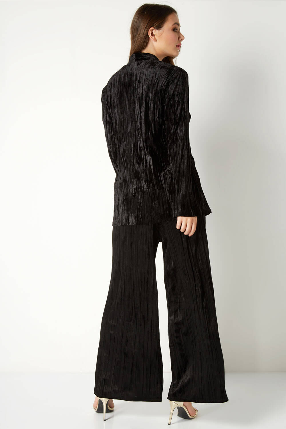 Crushed Velour Jacket in Black Roman Originals UK