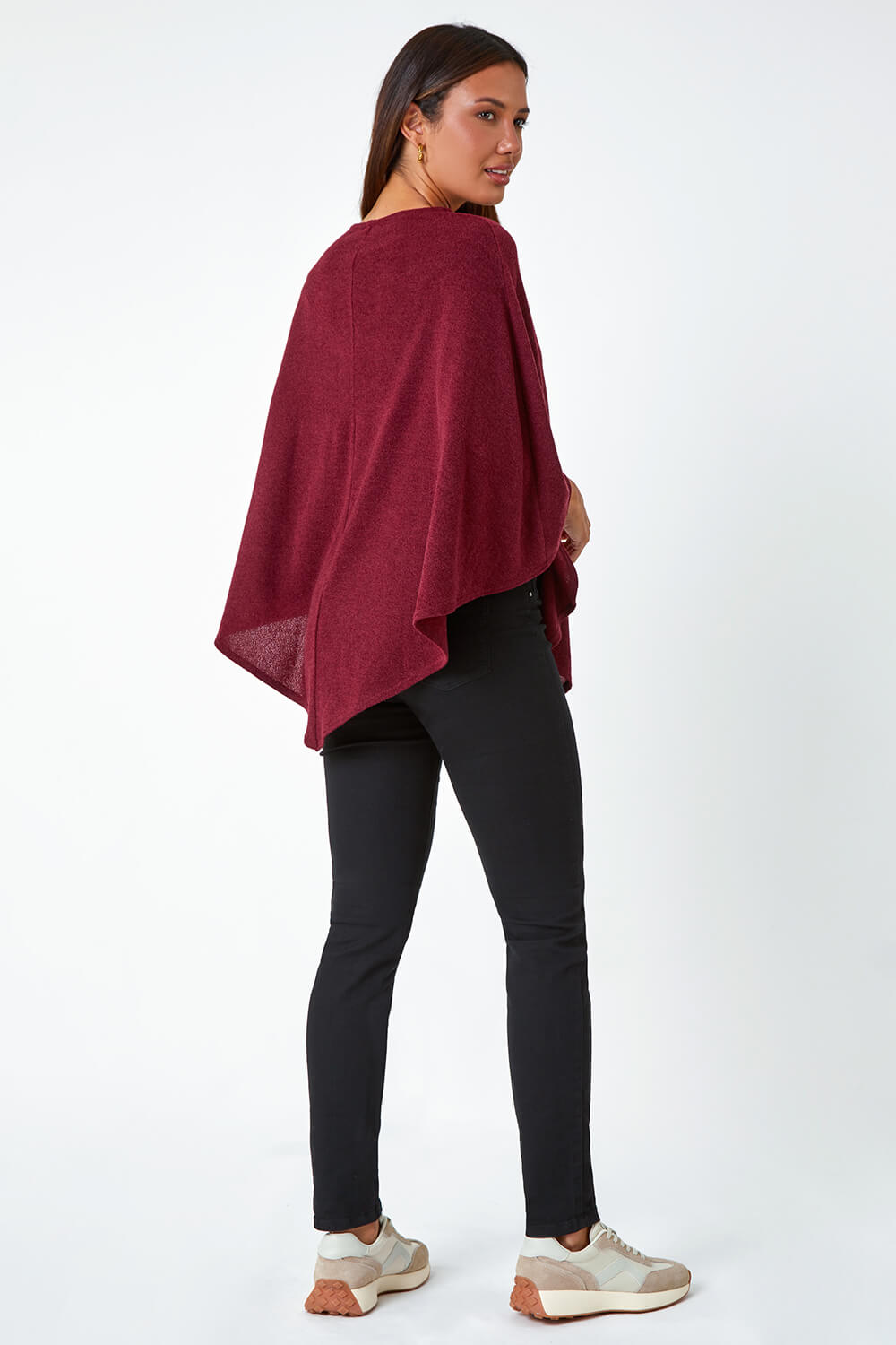 Wine Marl Overlay Stretch Top, Image 3 of 5