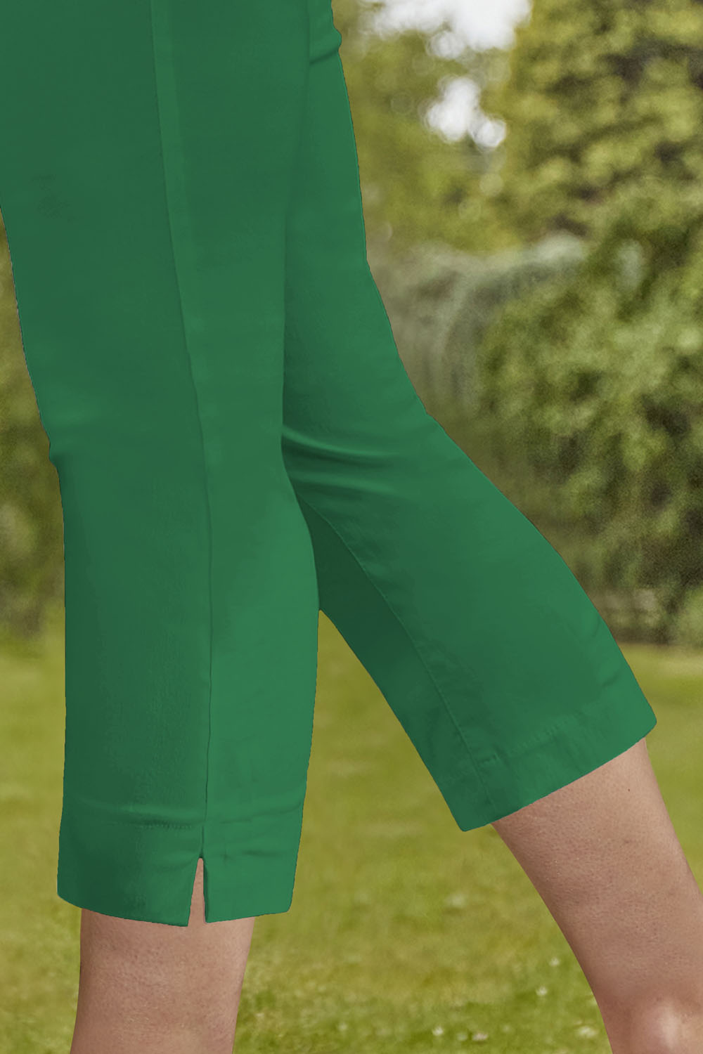 Emerald Green Cropped Stretch Trouser, Image 4 of 5
