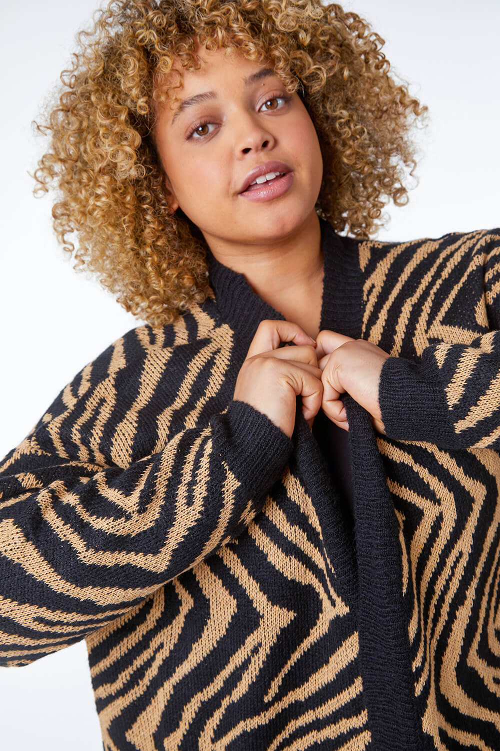 Animal print 2024 longline cardigan