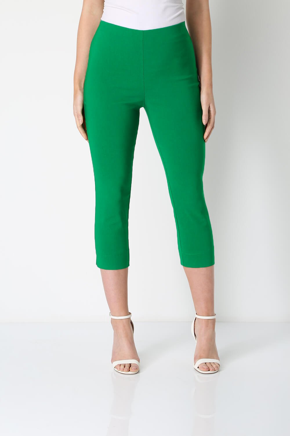 Emerald Green Cropped Stretch Trouser, Image 1 of 5