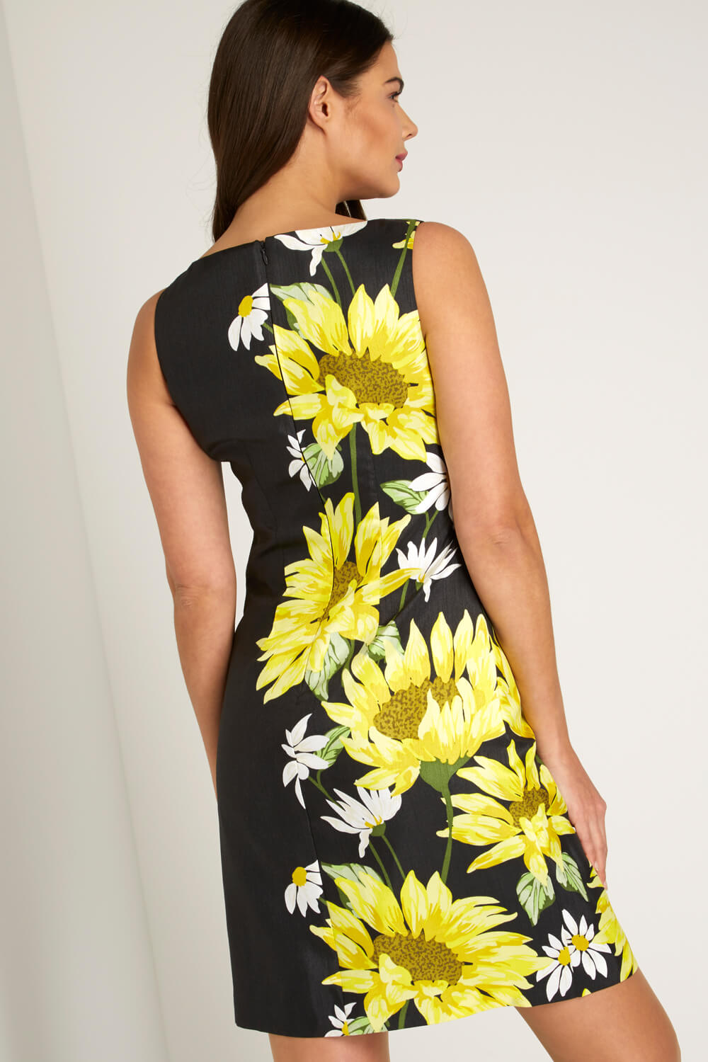 Yellow Daisy Border Print Dress, Image 3 of 4