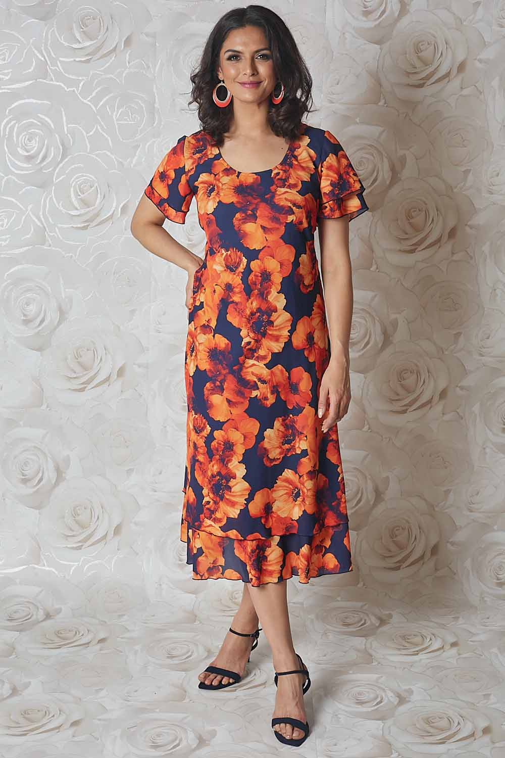 ORANGE Julianna Floral Print Dress, Image 3 of 4