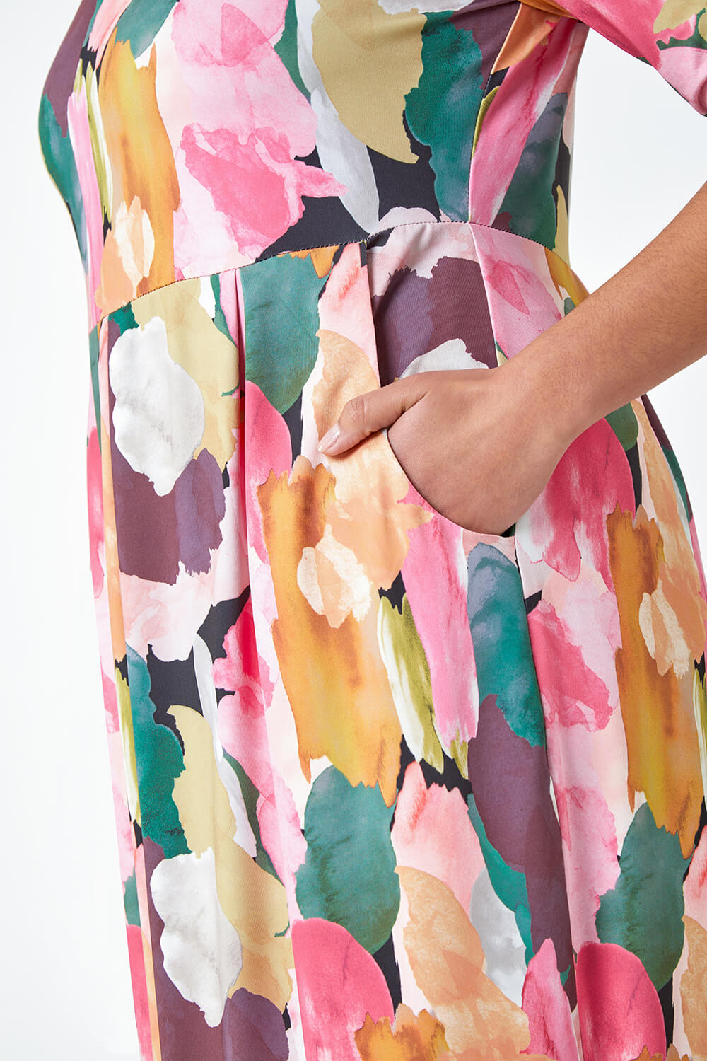 PINK Curve Abstract Relaxed Pocket Dress, Image 5 of 5