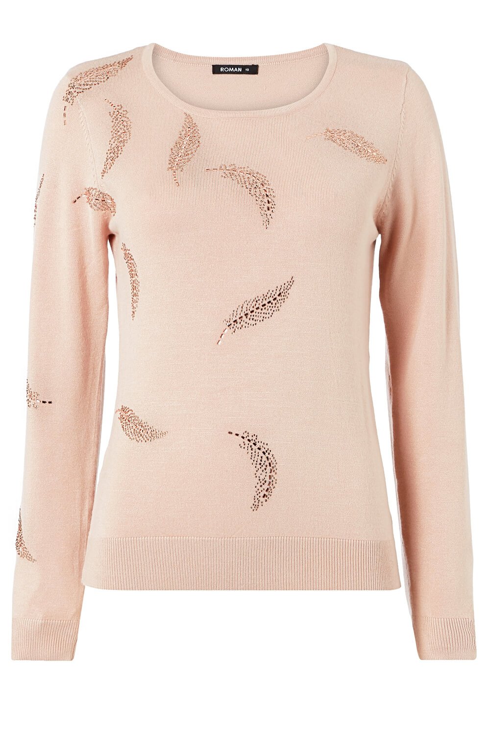 Light Pink Feather Hotfix Jumper, Image 5 of 5