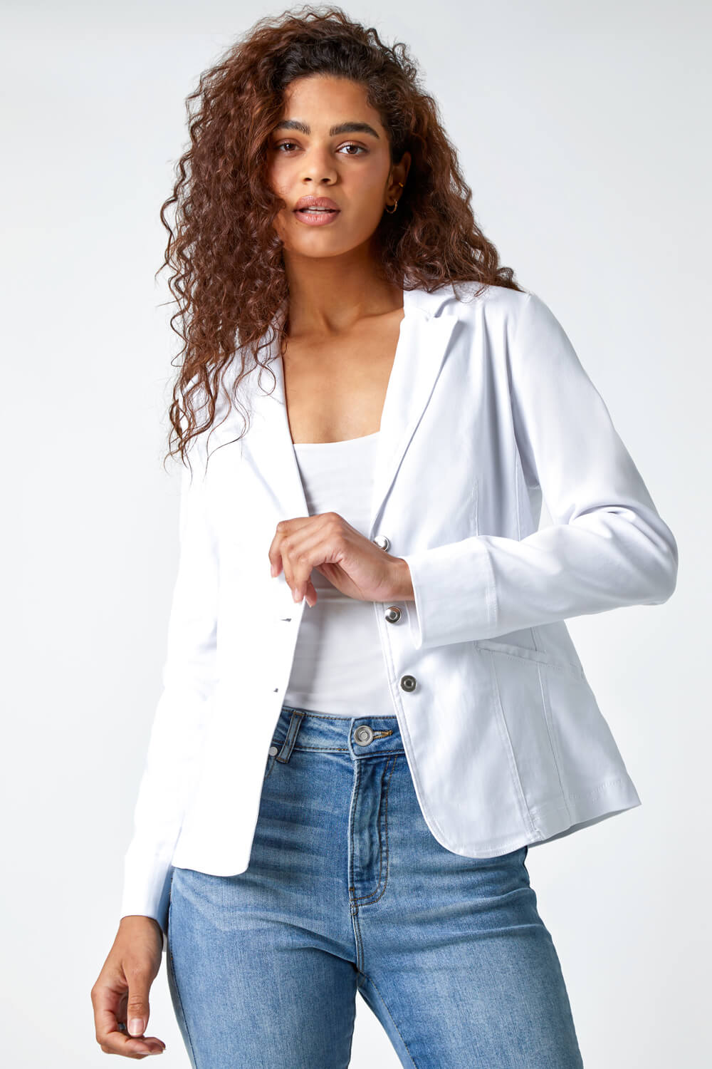 White 2025 stretch blazer