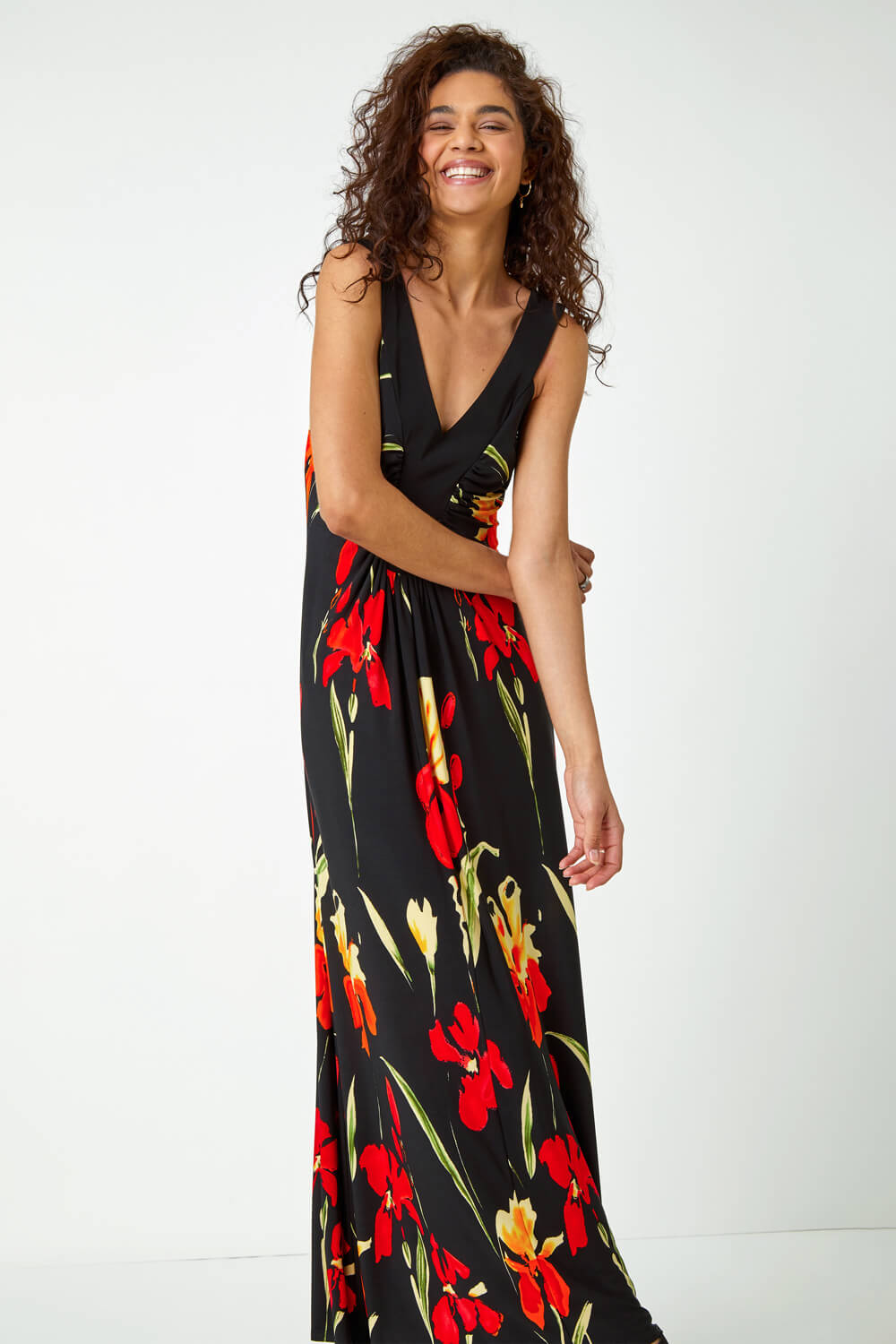 Floral Stretch Jersey Maxi Dress