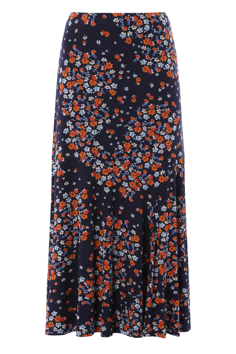 Navy  Panel Ditsy Floral Skirt, Image 4 of 4