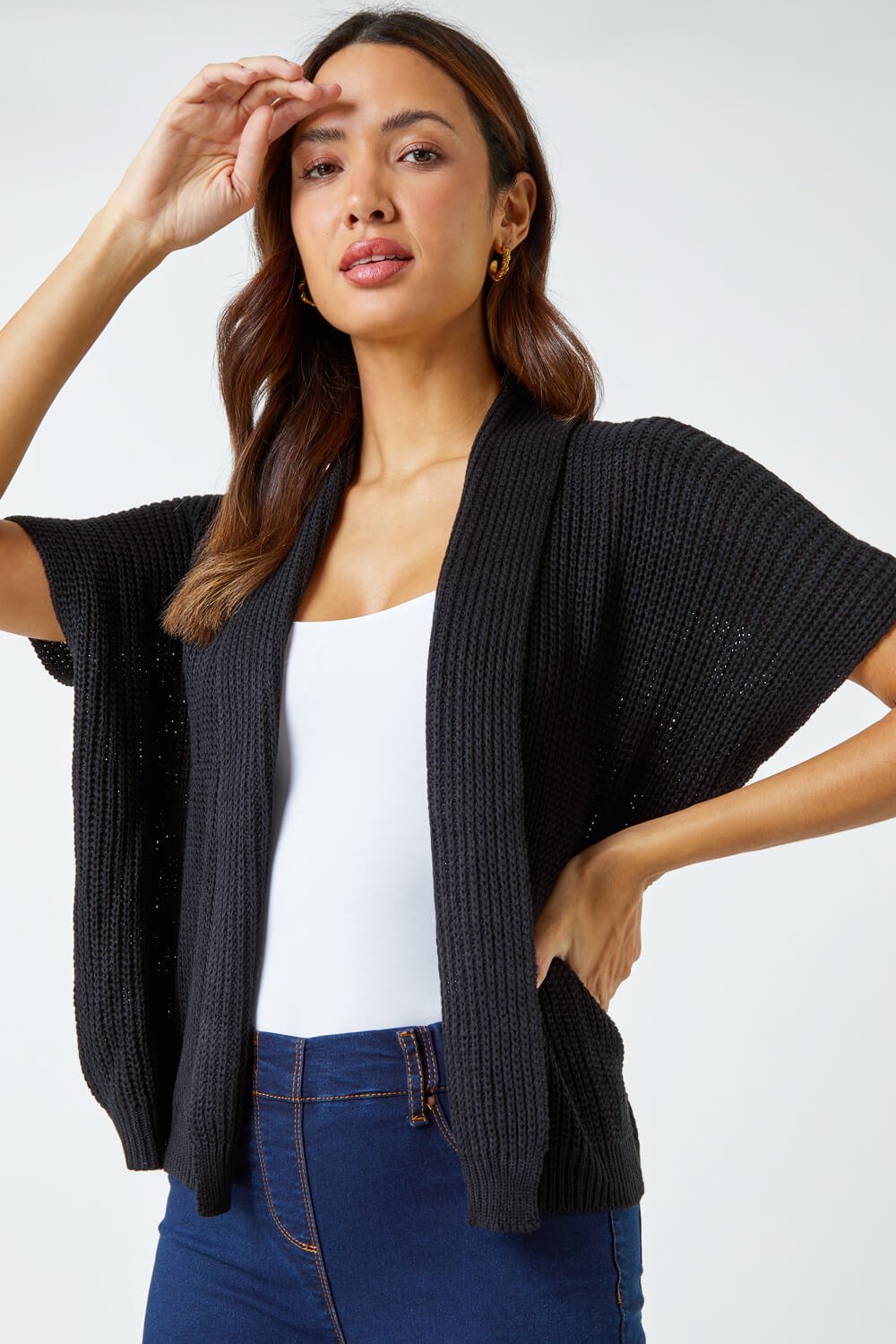 Relaxed Knitted Shrug