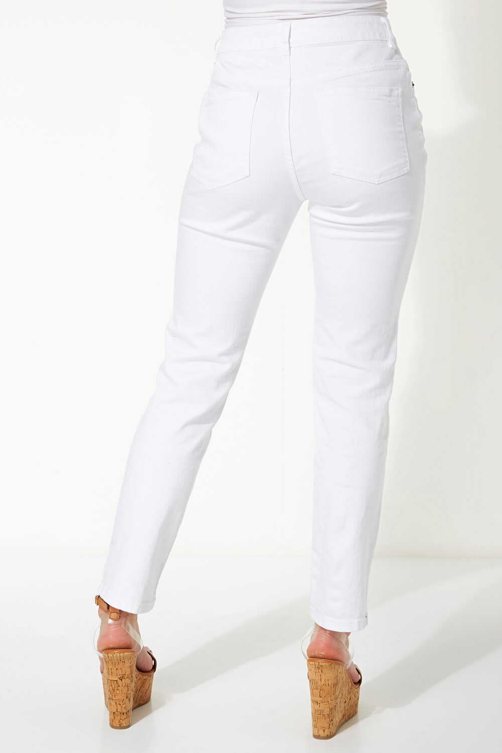 White Full Length Tailored Jeans, Image 2 of 5