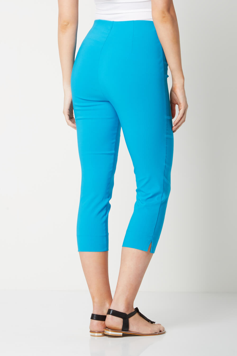 Blue Cropped Stretch Trouser, Image 3 of 5