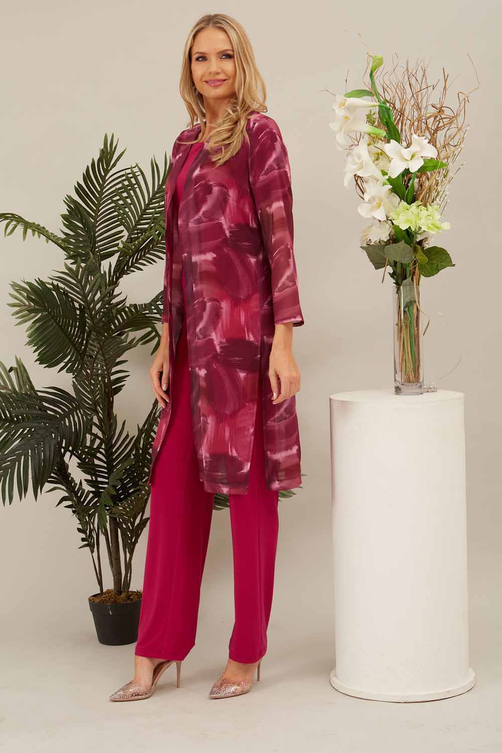 Julianna Chiffon Embellished Top & Trouser Set