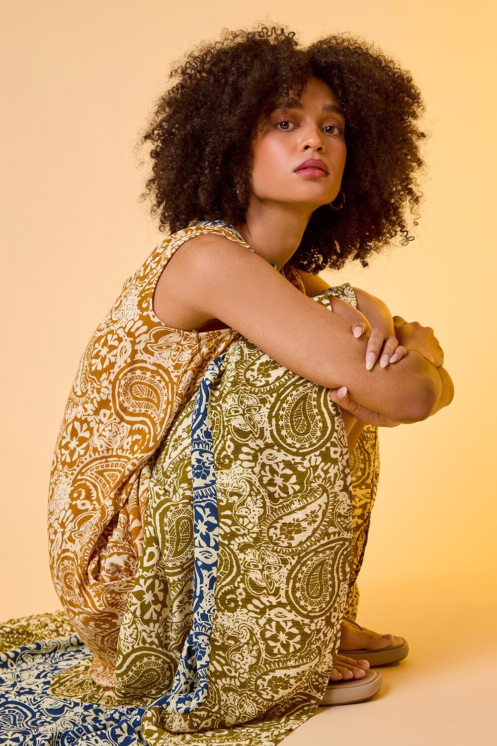 Amber Patchwork Print Tiered Maxi Dress, Image 7 of 7