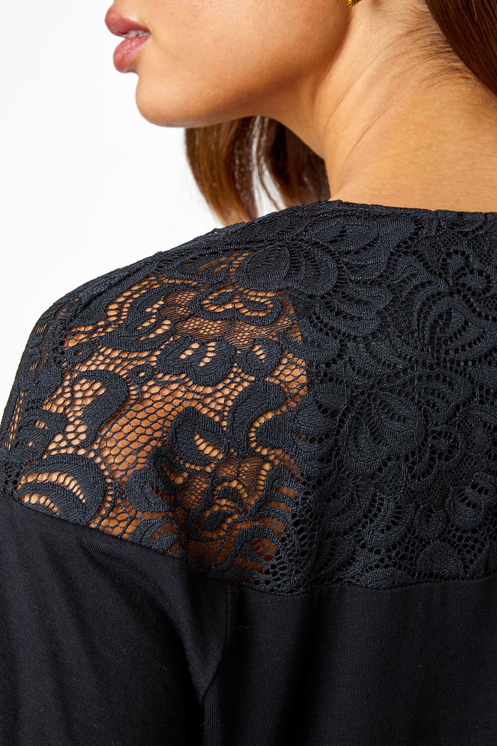 Lace Detail Waterfall Stretch Cardigan 