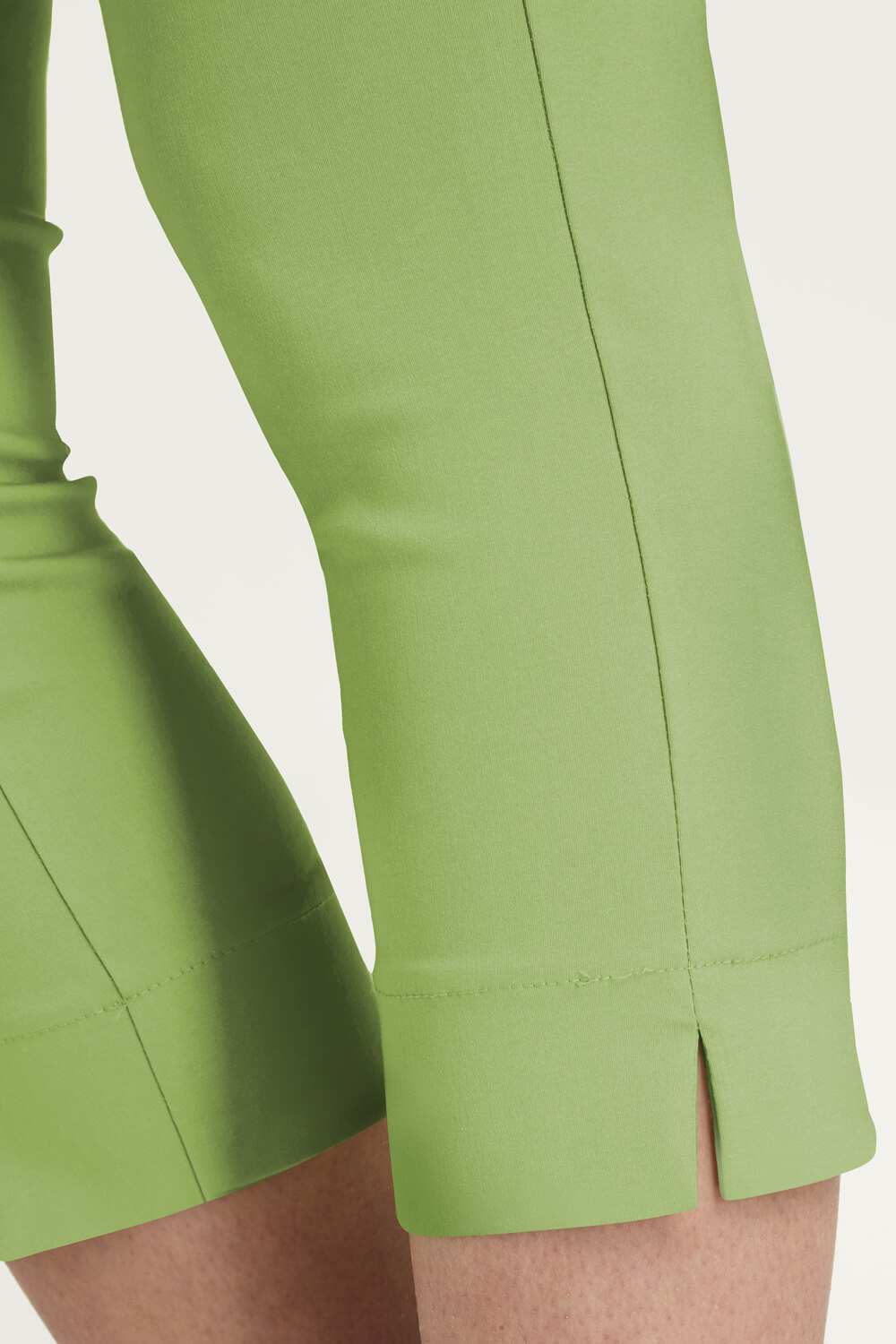 Pale Green Cropped Stretch Trouser, Image 3 of 4