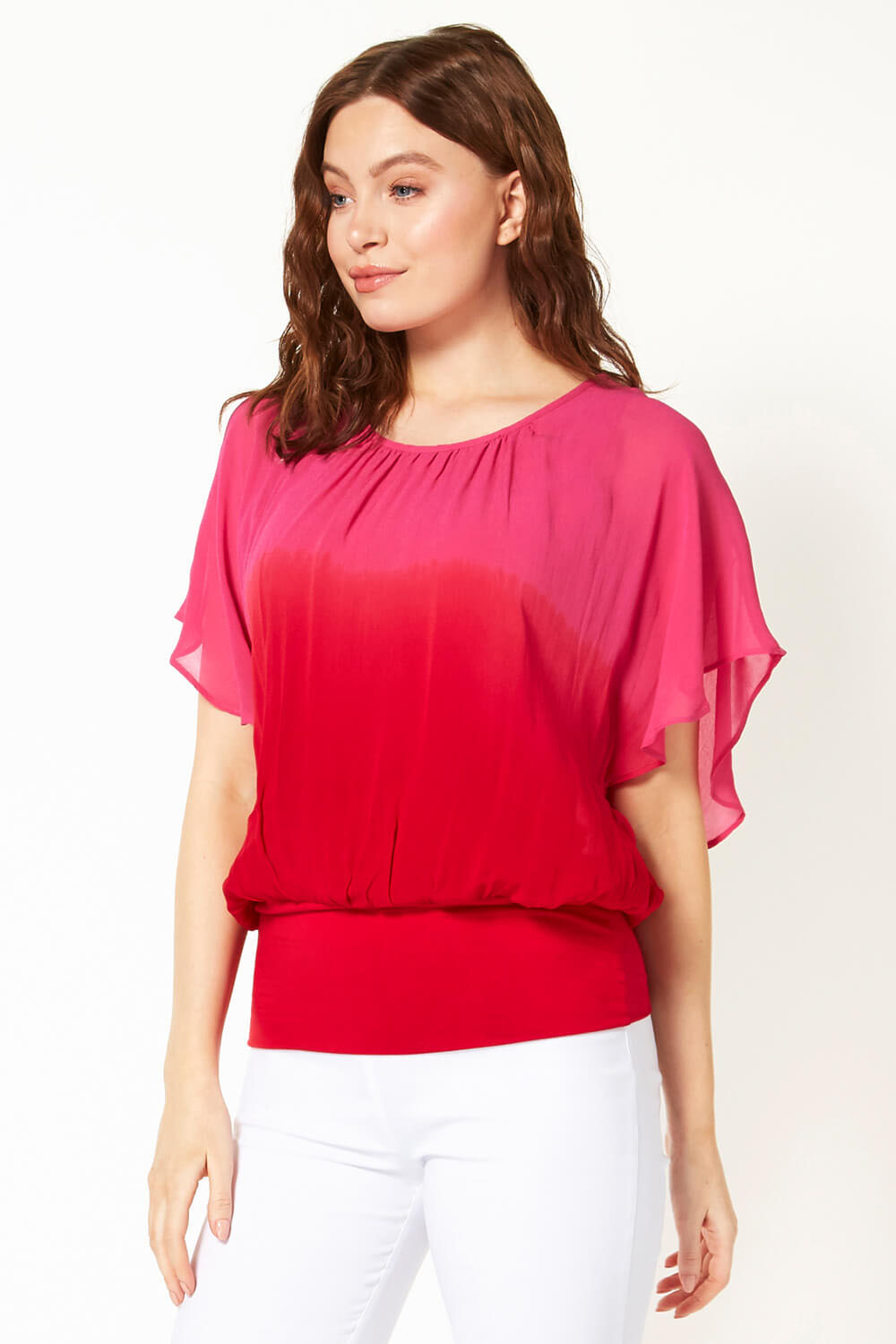 Ombre Batwing Overlay Top