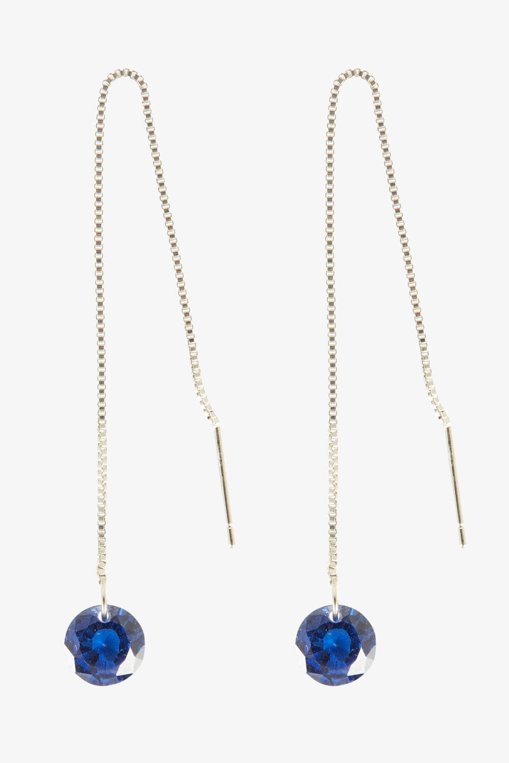 Midnight Blue Diamante Drop Earrings, Image 2 of 3