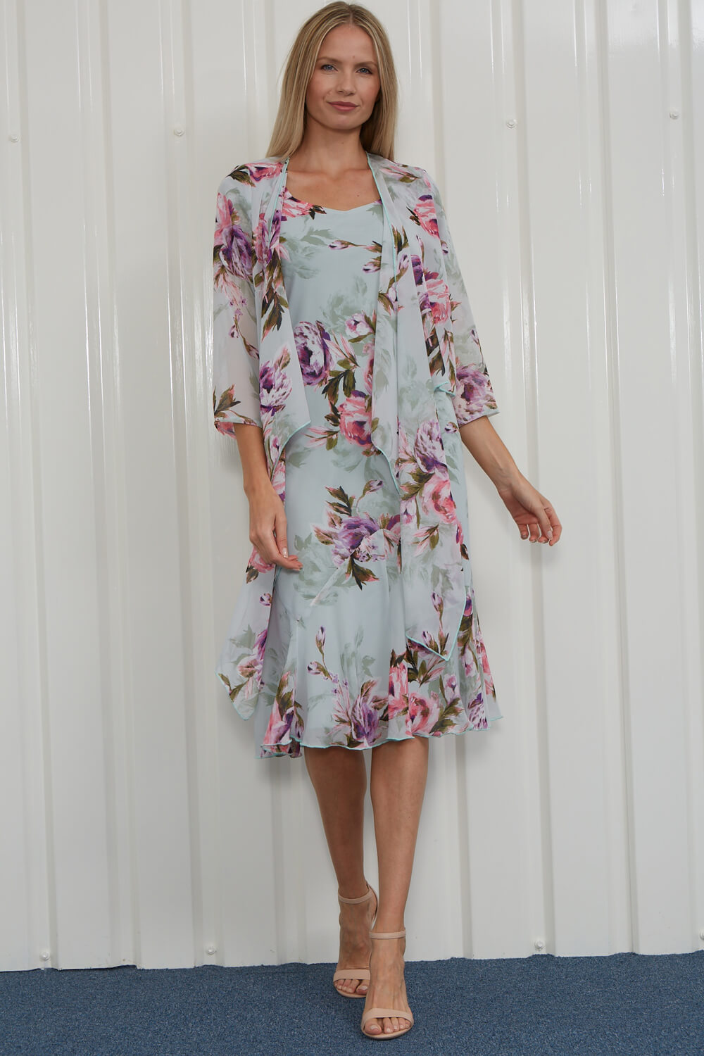 Sage Julianna Floral Print Chiffon Dress, Image 4 of 4