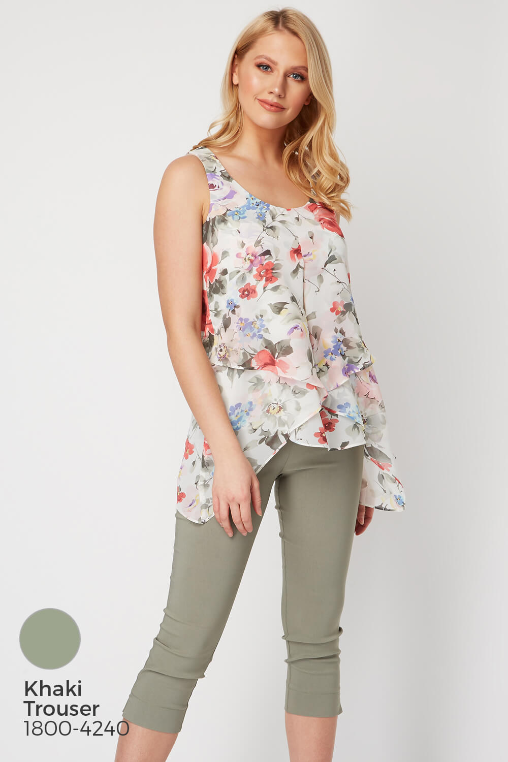 PINK Floral Print Asymmetric Top , Image 5 of 8