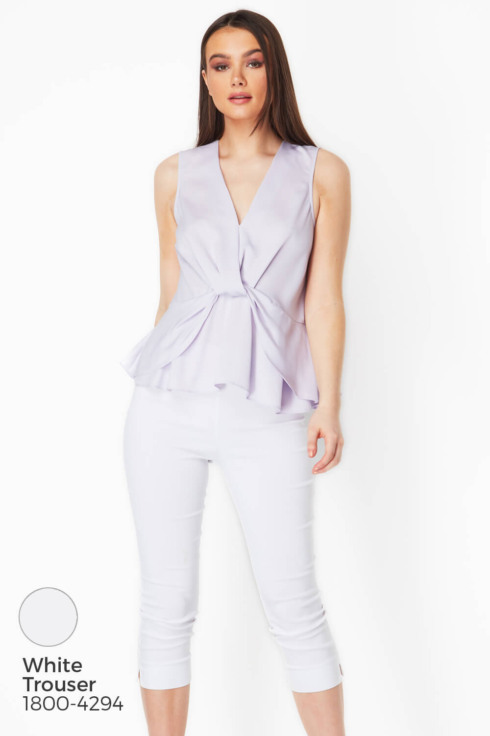 Lilac V-Neck Knot Front Top , Image 6 of 9